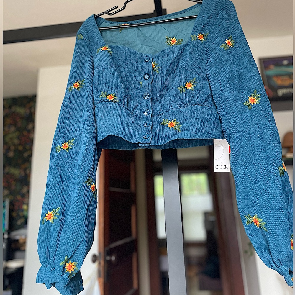 🌞 Cider Floral Sweetheart Crop Top 🌞 NWT 🌞 Size L 🌞